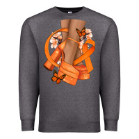 Charcoal Heather Kidney Cancer diva orange ribbon Premium Sweatshirt - NancyCooperArtShop