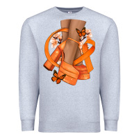 Heather Grey Kidney Cancer diva orange ribbon Premium Sweatshirt - NancyCooperArtShop
