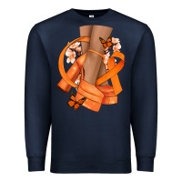 Navy Kidney Cancer diva orange ribbon Premium Sweatshirt - NancyCooperArtShop