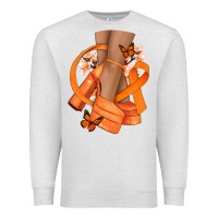 Oatmeal Heather Kidney Cancer diva orange ribbon Premium Sweatshirt - NancyCooperArtShop