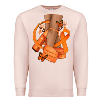 Pale Pink Kidney Cancer diva orange ribbon Premium Sweatshirt - NancyCooperArtShop
