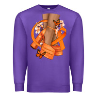 Purple Kidney Cancer diva orange ribbon Premium Sweatshirt - NancyCooperArtShop