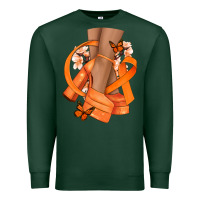 Sports Green Kidney Cancer diva orange ribbon Premium Sweatshirt - NancyCooperArtShop