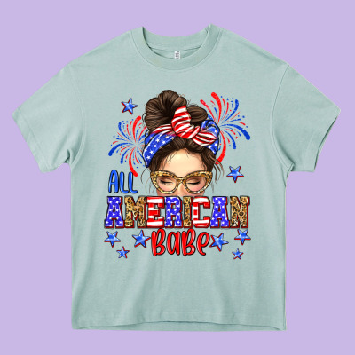 All American Babe Heavy Core Tee Designed By Neo Western
