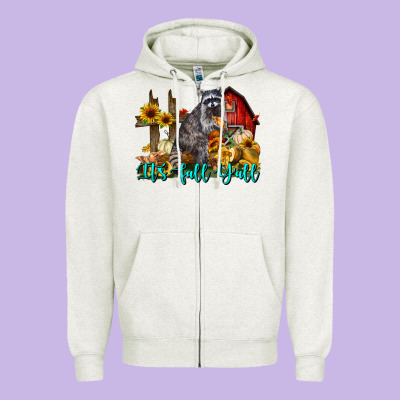 It's Fall Y'all Zipper Hoodie Designed By Lillyallendesigns