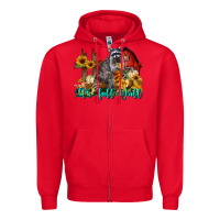 Red It's Fall Y'all Zipper Hoodie - LillyAllenDesigns