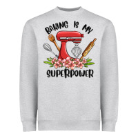Heather Grey baking is my superpower malia Heavyweight Sweatshirt - MaliasSmallBusiness