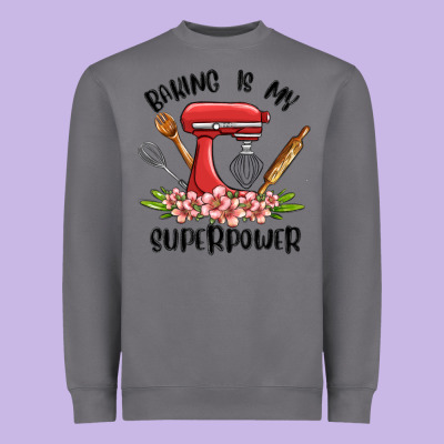 Baking Is My Superpower Malia Heavyweight Sweatshirt Designed By Maliassmallbusiness