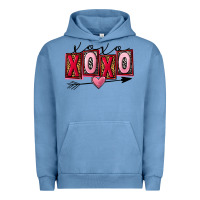 Pigment Pebble Blue Xoxo love Valentine's Day Urban Hoodie - FaDigitalArtStudio