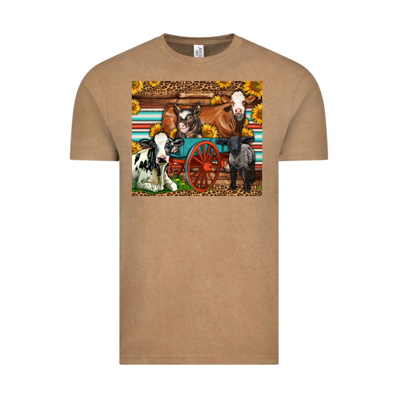 Farm Animals On An Old Wagon Vintage Tee by LillyAllenDesigns | Teevron