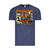 Vintage Denim Farm Animals On An Old Wagon Vintage Tee - LillyAllenDesigns