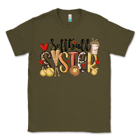 Army Green softball sister Classic Tee - MaliasSmallBusiness