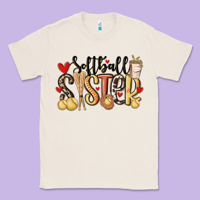Softball Sister Classic Tee Designed By Maliassmallbusiness