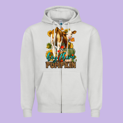 Hey There Pumpkin Fall Zipper Hoodie Designed By Lillyallendesigns