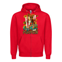 Red Hey There Pumpkin Fall Zipper Hoodie - LillyAllenDesigns