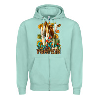 Seafoam Hey There Pumpkin Fall Zipper Hoodie - LillyAllenDesigns