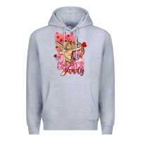 Heather Grey Cupids candy with candies Valentine's Day Premium Hoodie - HowdyJamesFarm