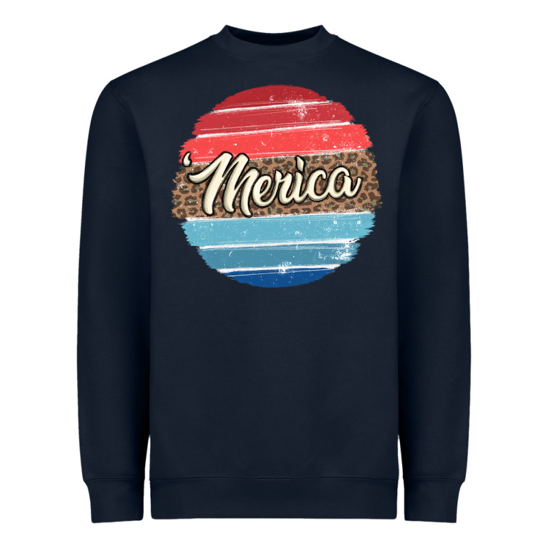 Leopard Merica Heavyweight Sweatshirt by MaliasSmallBusiness | Teevron