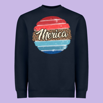 Leopard Merica Heavyweight Sweatshirt Designed By Maliassmallbusiness