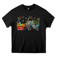 Black 4th of july tractor Heavy Core Tee - CowGirlArtShop