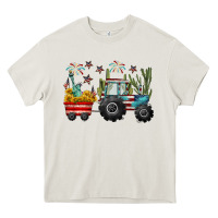 Cream 4th of july tractor Heavy Core Tee - CowGirlArtShop