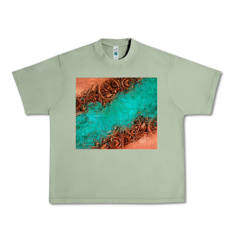Leather Turquoise Glitter Tumbler Urban Heavy Tee by Jasminsmagicworld | Teevron