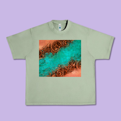 Leather Turquoise Glitter Tumbler Urban Heavy Tee Designed By Jasminsmagicworld
