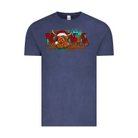 Vintage Denim christmas nana highland cow Vintage Tee - BarkalooDesign