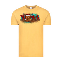 Vintage Mustard christmas nana highland cow Vintage Tee - BarkalooDesign