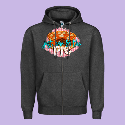 Just Here For The Pie Zipper Hoodie Designed By Lillyallendesigns