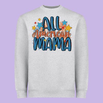 All American Mama Heavyweight Sweatshirt Designed By Maliassmallbusiness