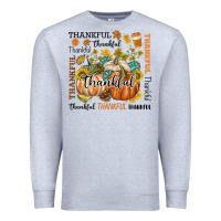 Heather Grey Thankful Premium Sweatshirt - texasbilliewilder