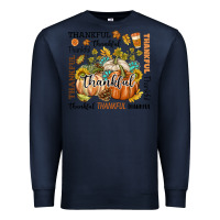 Navy Thankful Premium Sweatshirt - texasbilliewilder