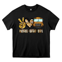 Black peace love bus Heavy Core Tee - CowhideDigitalArt