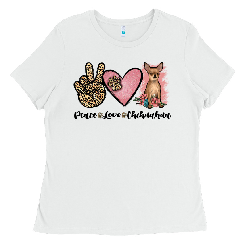 Peace Love Chihuahua Ladies Tee by JahusDesignShop | Teevron