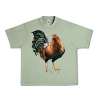 Oil Green American Game Rooster Urban Heavy Tee - LillyAllenDesigns