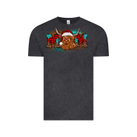 Vintage Black christmas mom highland cow Vintage Tee - BarkalooDesign