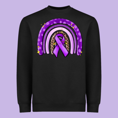 Awerenes Ribbon  Rainbow Heavyweight Sweatshirt Designed By Maliassmallbusiness