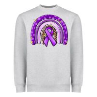 Heather Grey awerenes ribbon  rainbow Heavyweight Sweatshirt - MaliasSmallBusiness