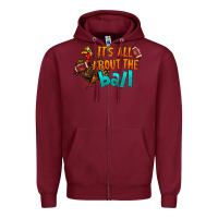 Burgundy It's All About The Ball Zipper Hoodie - LillyAllenDesigns