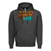 Charcoal Heather It's All About The Ball Zipper Hoodie - LillyAllenDesigns