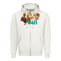 Oatmeal Heather It's All About The Ball Zipper Hoodie - LillyAllenDesigns