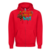 Red It's All About The Ball Zipper Hoodie - LillyAllenDesigns