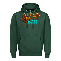 Sports Green It's All About The Ball Zipper Hoodie - LillyAllenDesigns