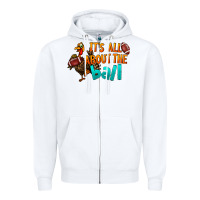 White It's All About The Ball Zipper Hoodie - LillyAllenDesigns