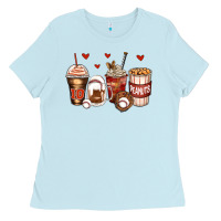 Baby Blue baseball coffee cups Ladies Tee - Zillion Design Studio