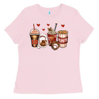 Bubblegum Pink baseball coffee cups Ladies Tee - Zillion Design Studio