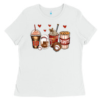 White baseball coffee cups Ladies Tee - Zillion Design Studio