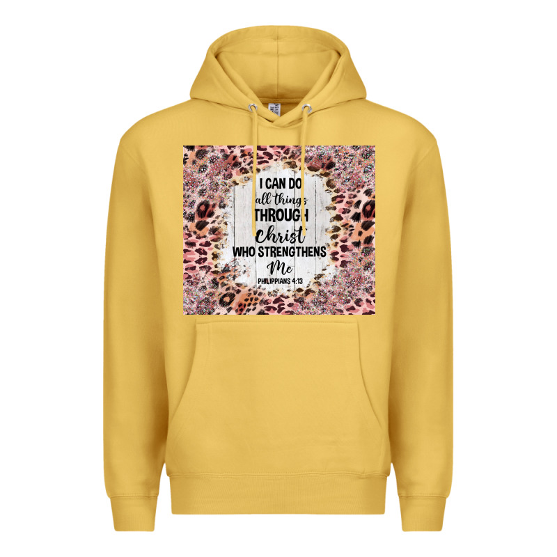 I Can Do All Things With Leopard And Glitter Premium Hoodie by TumblerDesignByShophia | Teevron