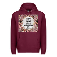 Burgundy i can do all things with leopard and glitter Premium Hoodie - TumblerDesignByShophia